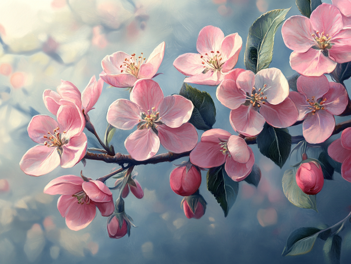 Apfelblüten Illustriert 1 | LED Bild