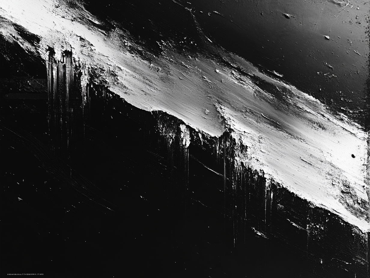 Pinselstriche Schwarz & Weiß 3 | LED Bild