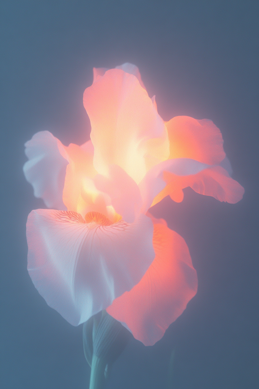 Aufblühende Neon Blume 3 | LED Bild