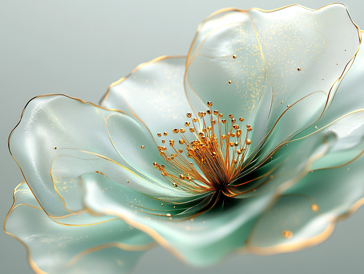 Glas Blüten 1 | LED Bild