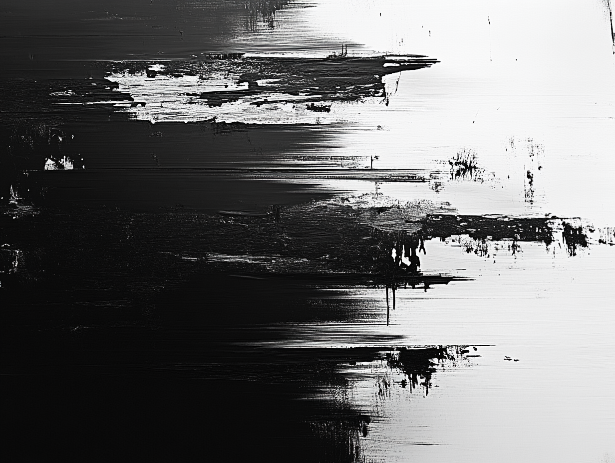 Pinselstriche Schwarz & Weiß 4 | LED Bild