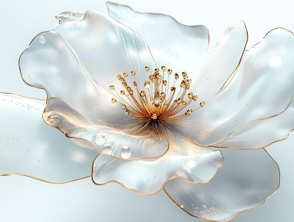 Glas Blüten 3 | LED Bild