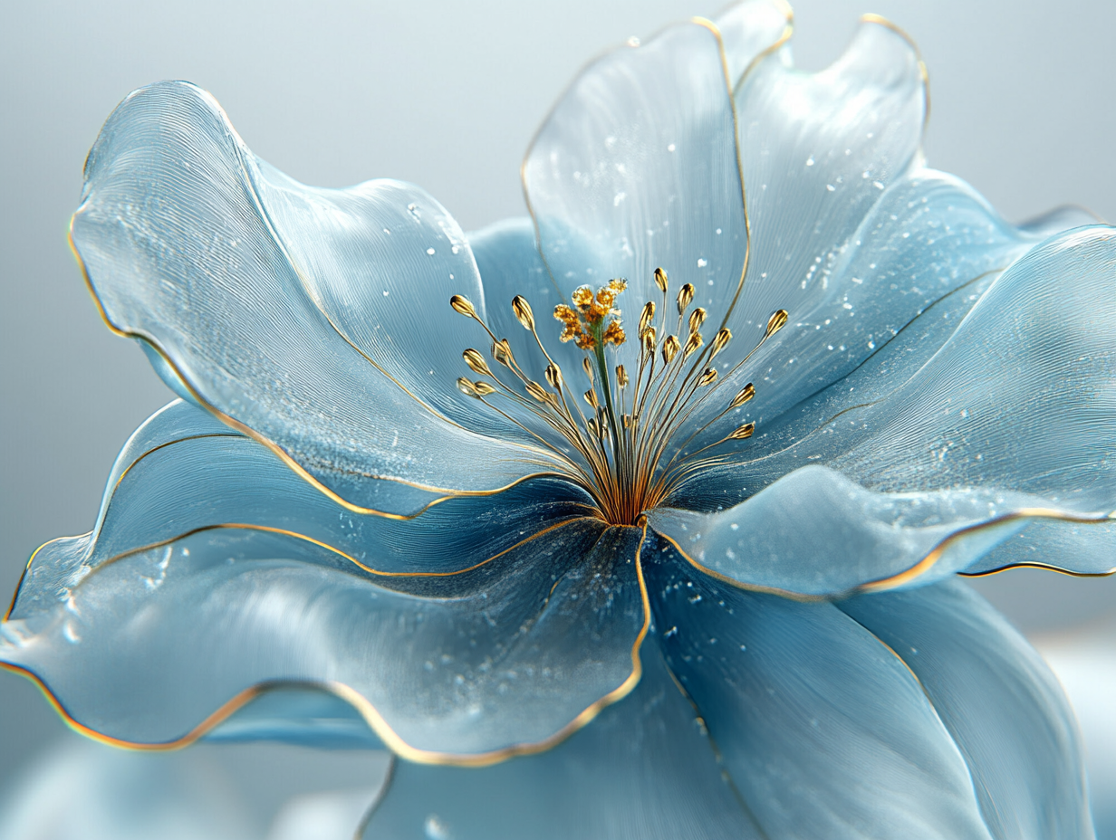 Glas Blüten 4 | LED Bild