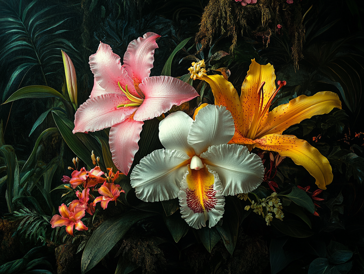 Tropische Blumen 1 | LED Bild