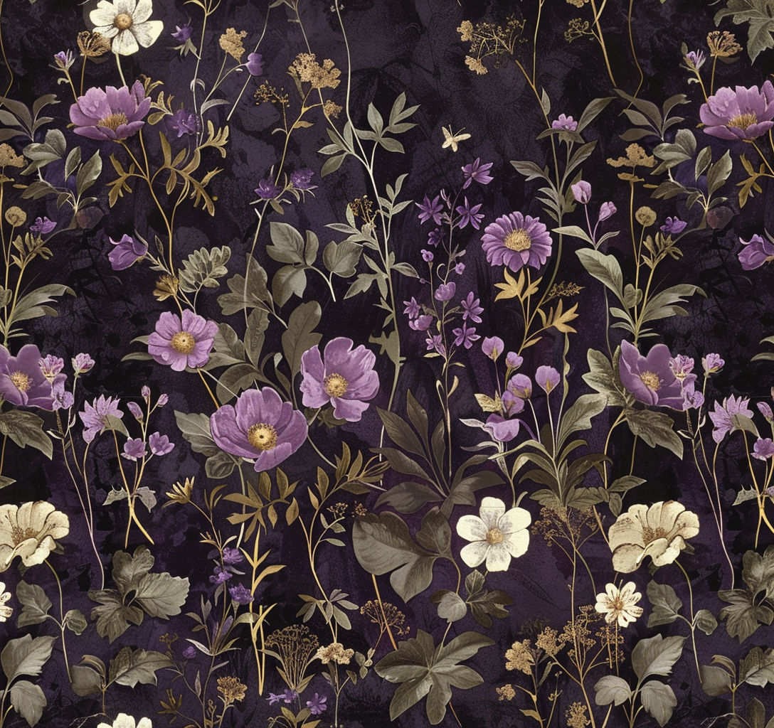 Lila Blüten Illustriert 1 | LED Bild