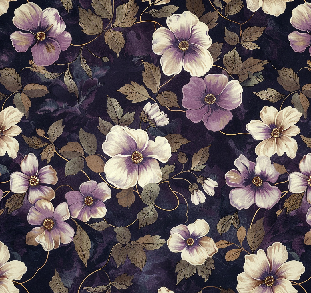 Lila Blüten Illustriert 2 | LED Bild