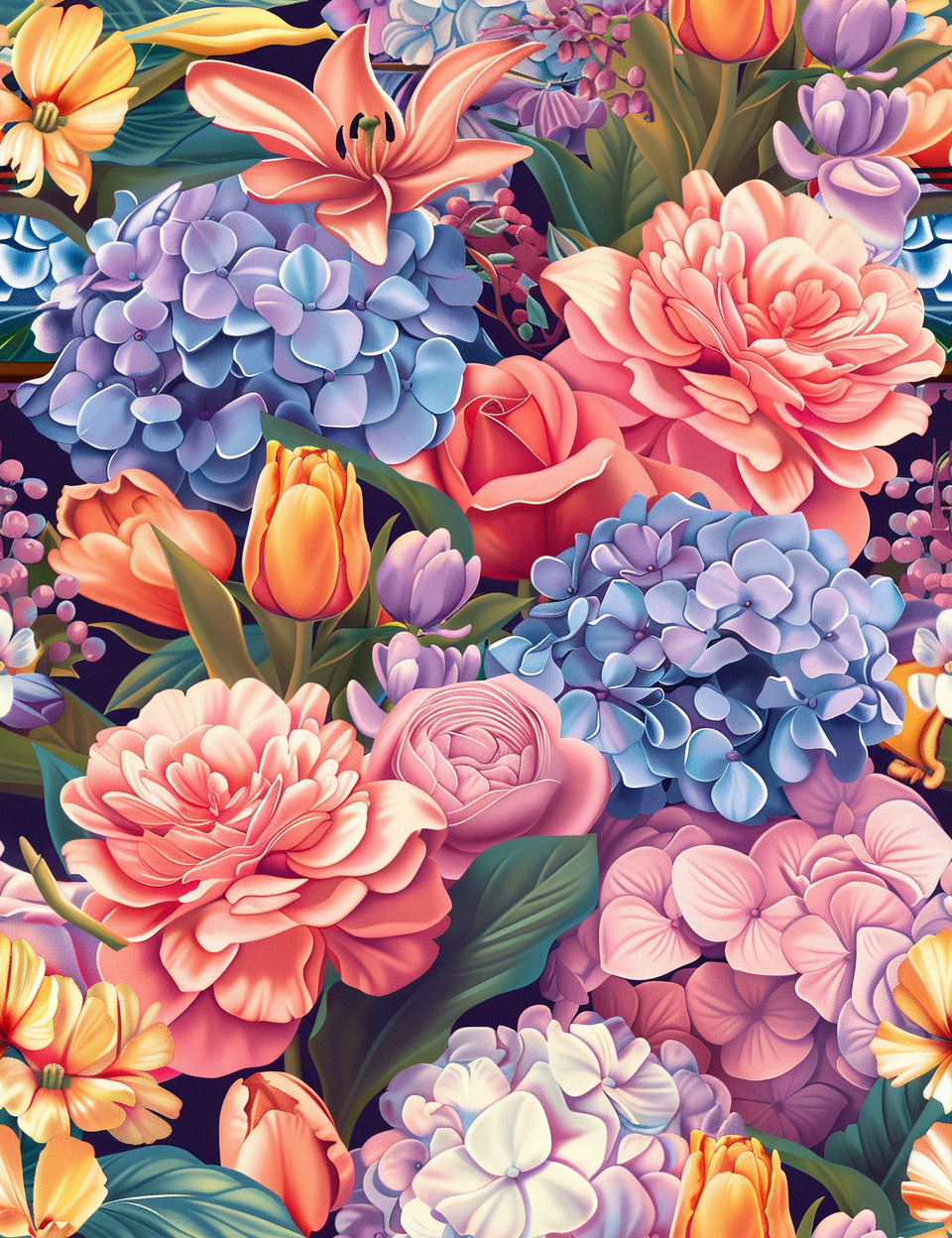 Bauernblumen Illustriert 1 | LED Bild