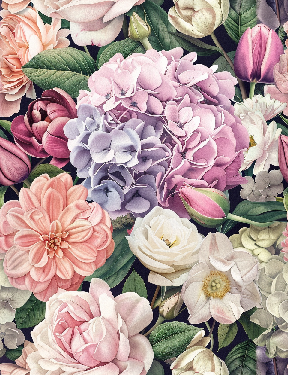 Bauernblumen Illustriert 3 | LED Bild