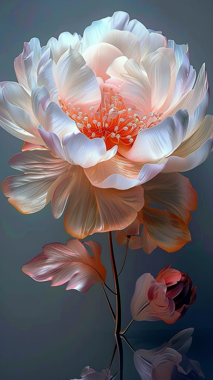 Glas Blume Bunt 1 | LED Bild