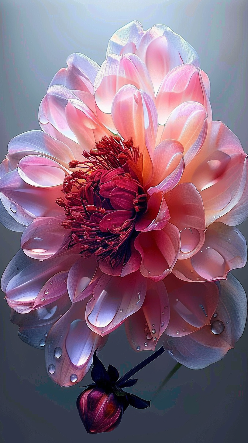 Glas Blume Bunt 2 | LED Bild