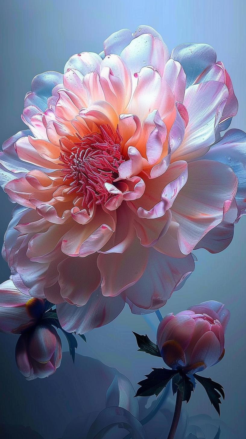 Glas Blume Bunt 3 | LED Bild