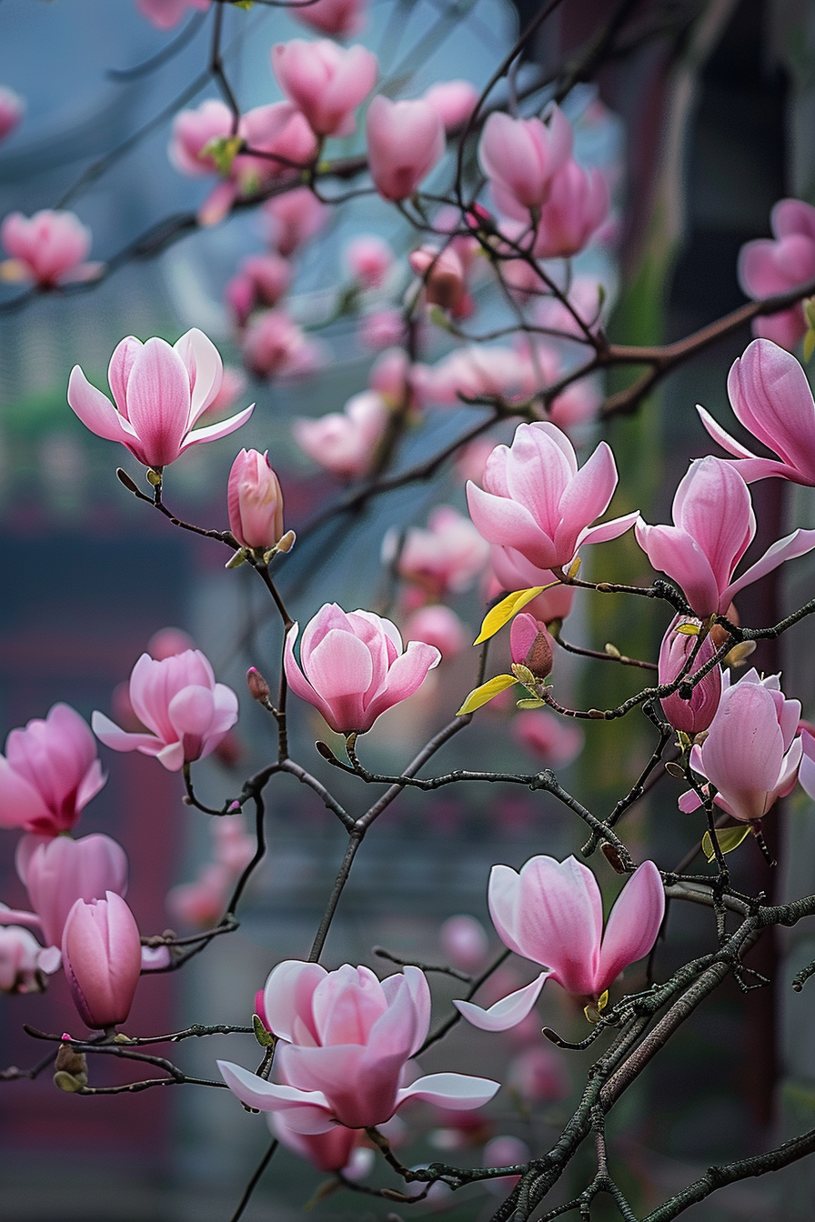 Asiatische Blüten Pink 4 | LED Bild
