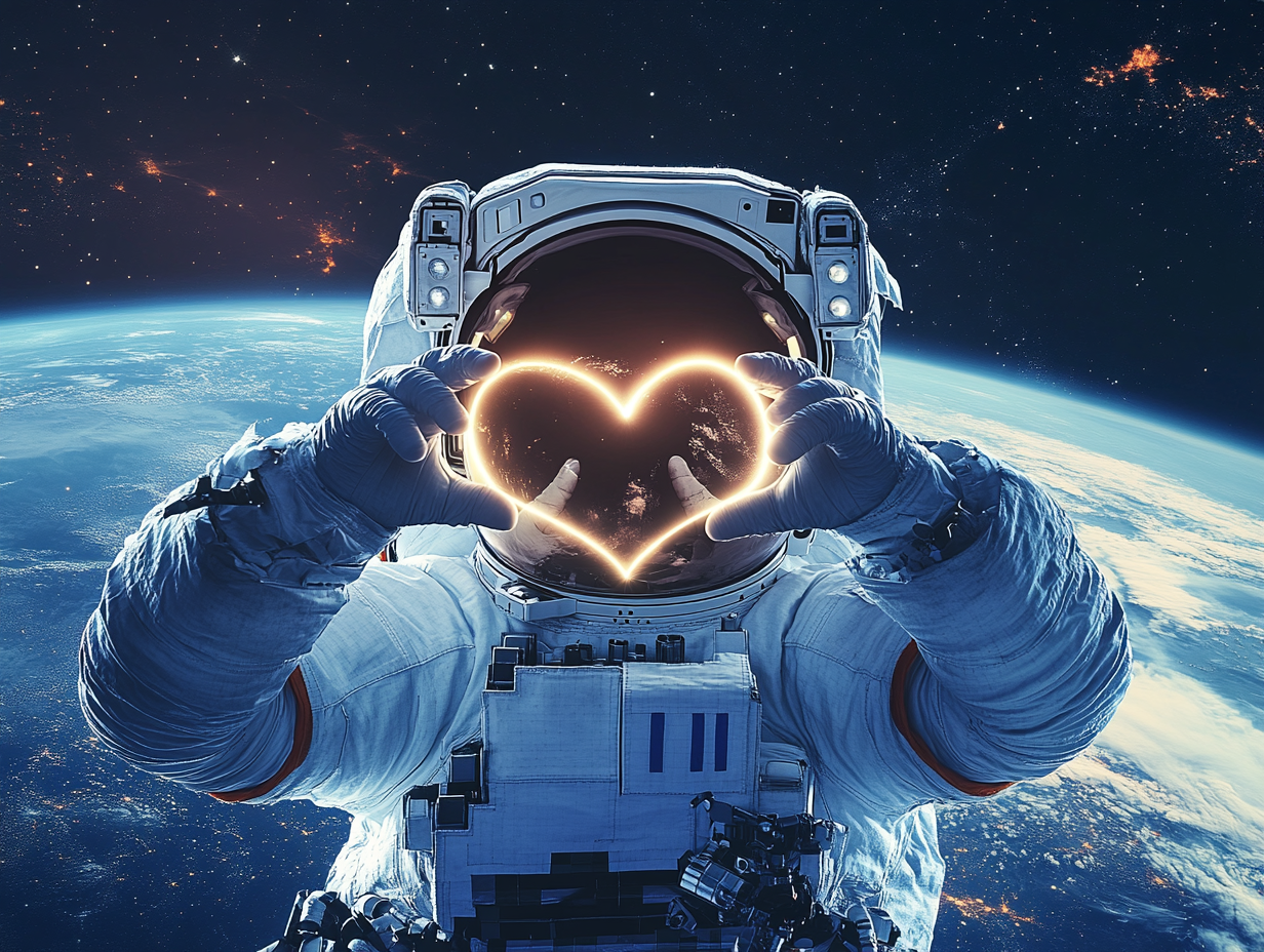 Astronaut mit Herz | LED Bild