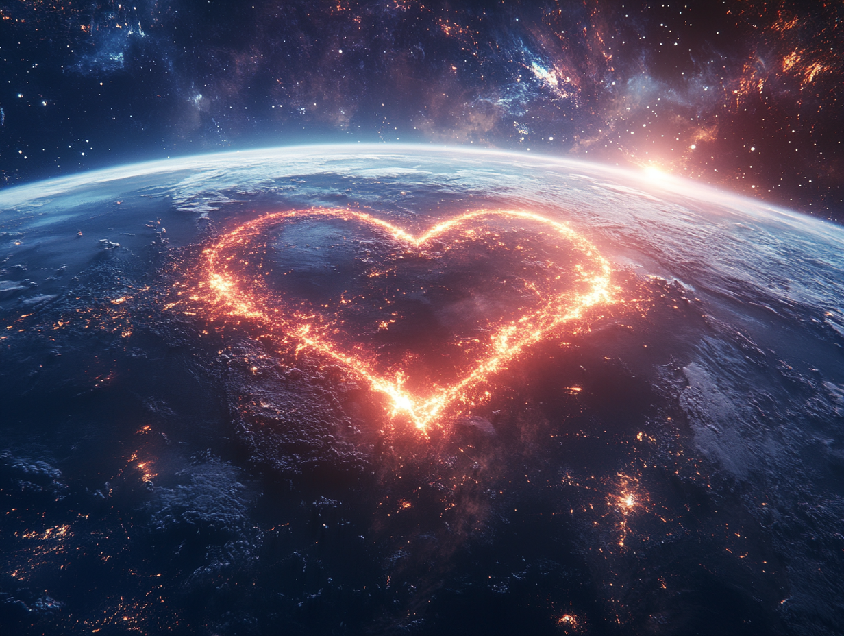 Herzform Erde | LED Bild