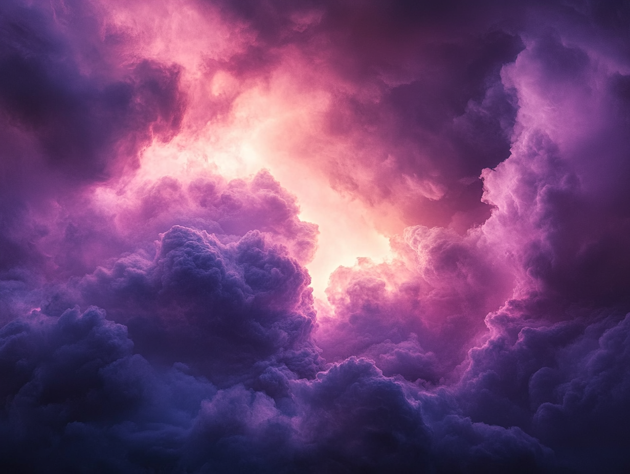 Lila Wolken Sonnenstrahlen 1 | LED Bild