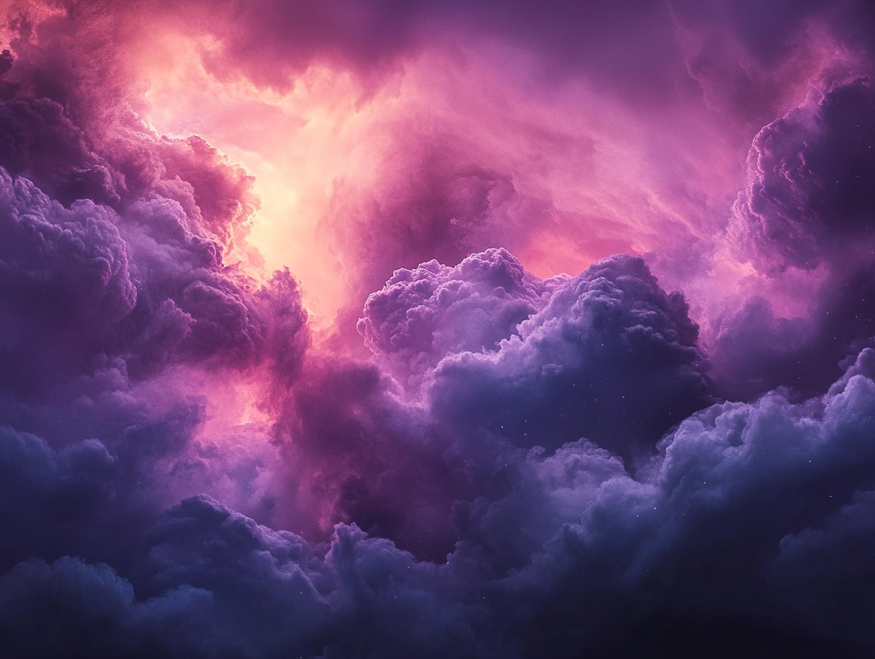 Lila Wolken Sonnenstrahlen 2 | LED Bild