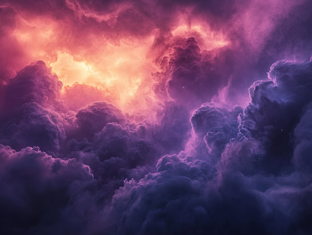 Lila Wolken Sonnenstrahlen 4 | LED Bild