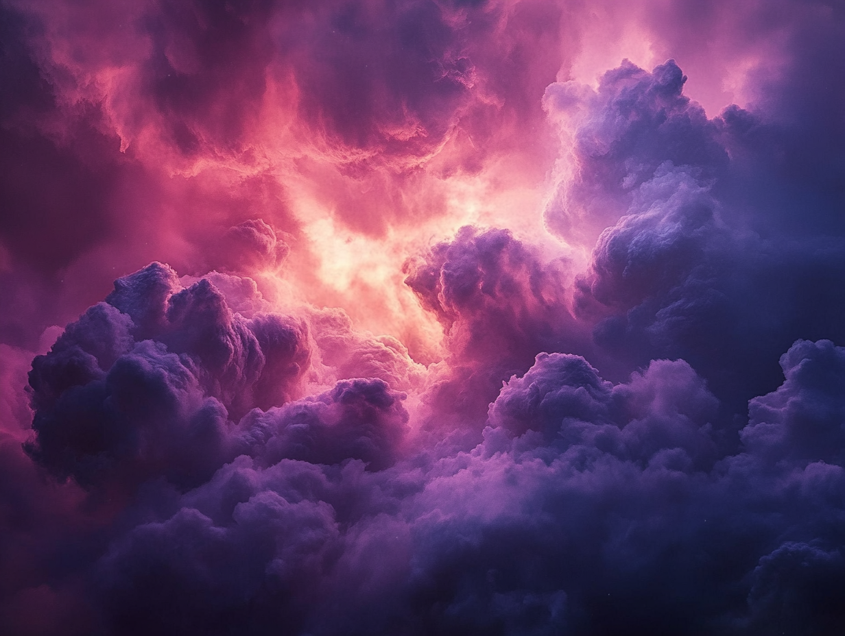 Lila Wolken Sonnenstrahlen 5 | LED Bild