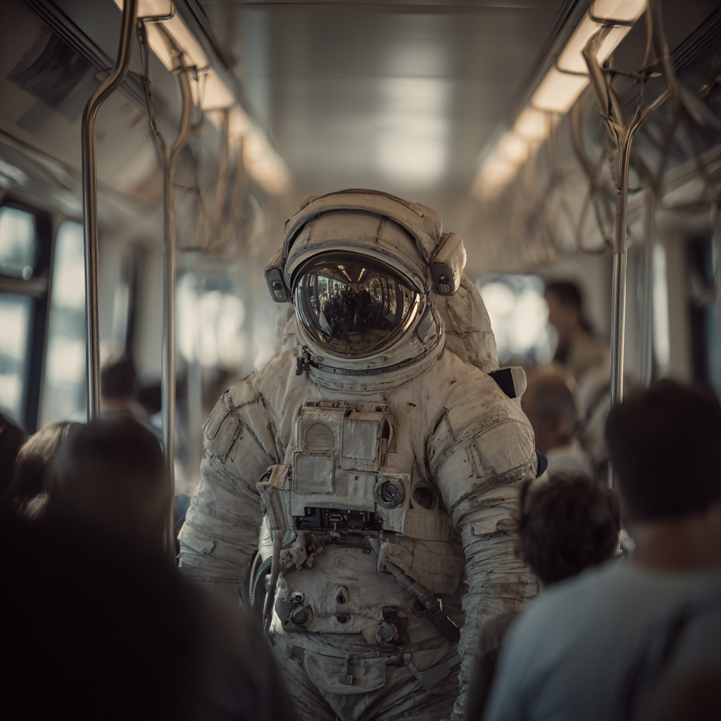 Astronaut in Bus 1 | LED Bild
