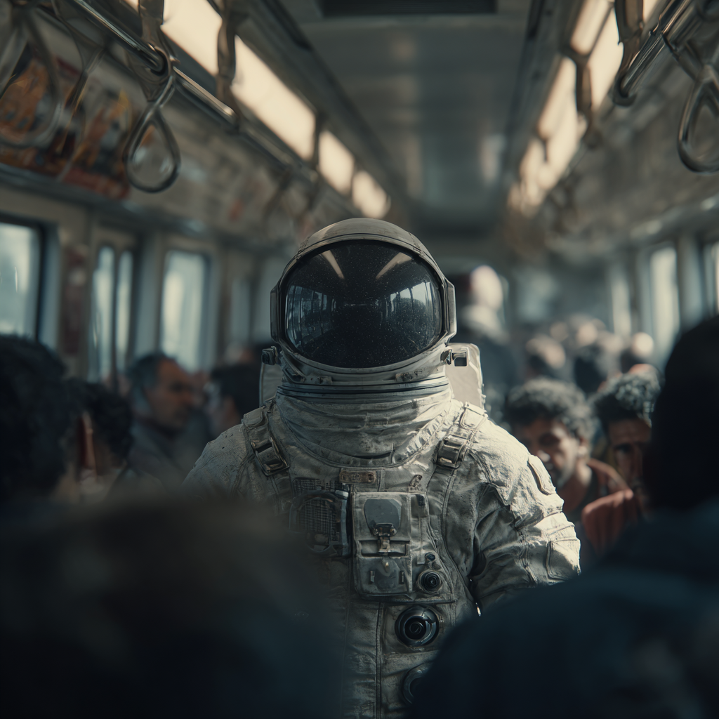 Astronaut in Bus 3 | LED Bild