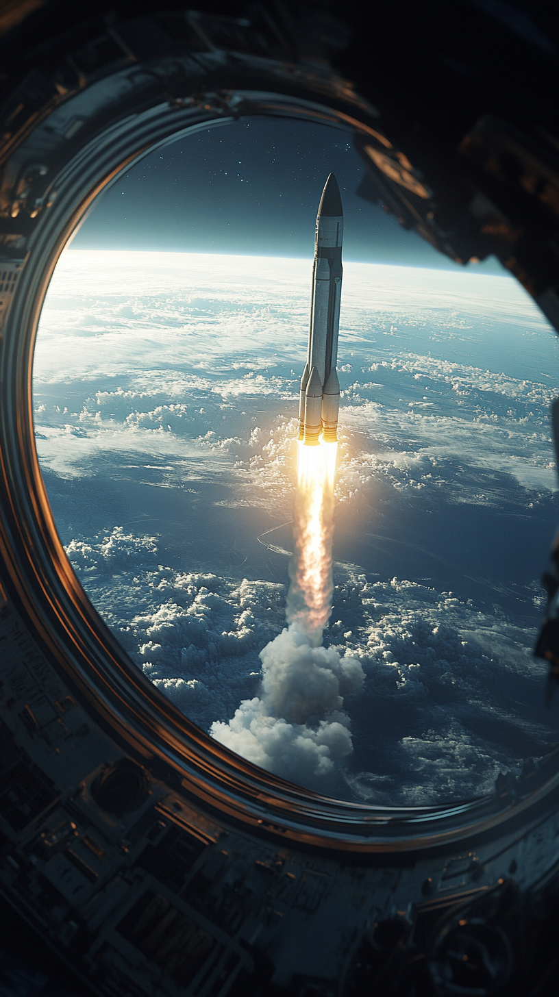 Rakete über den Wolken 1 | LED Bild