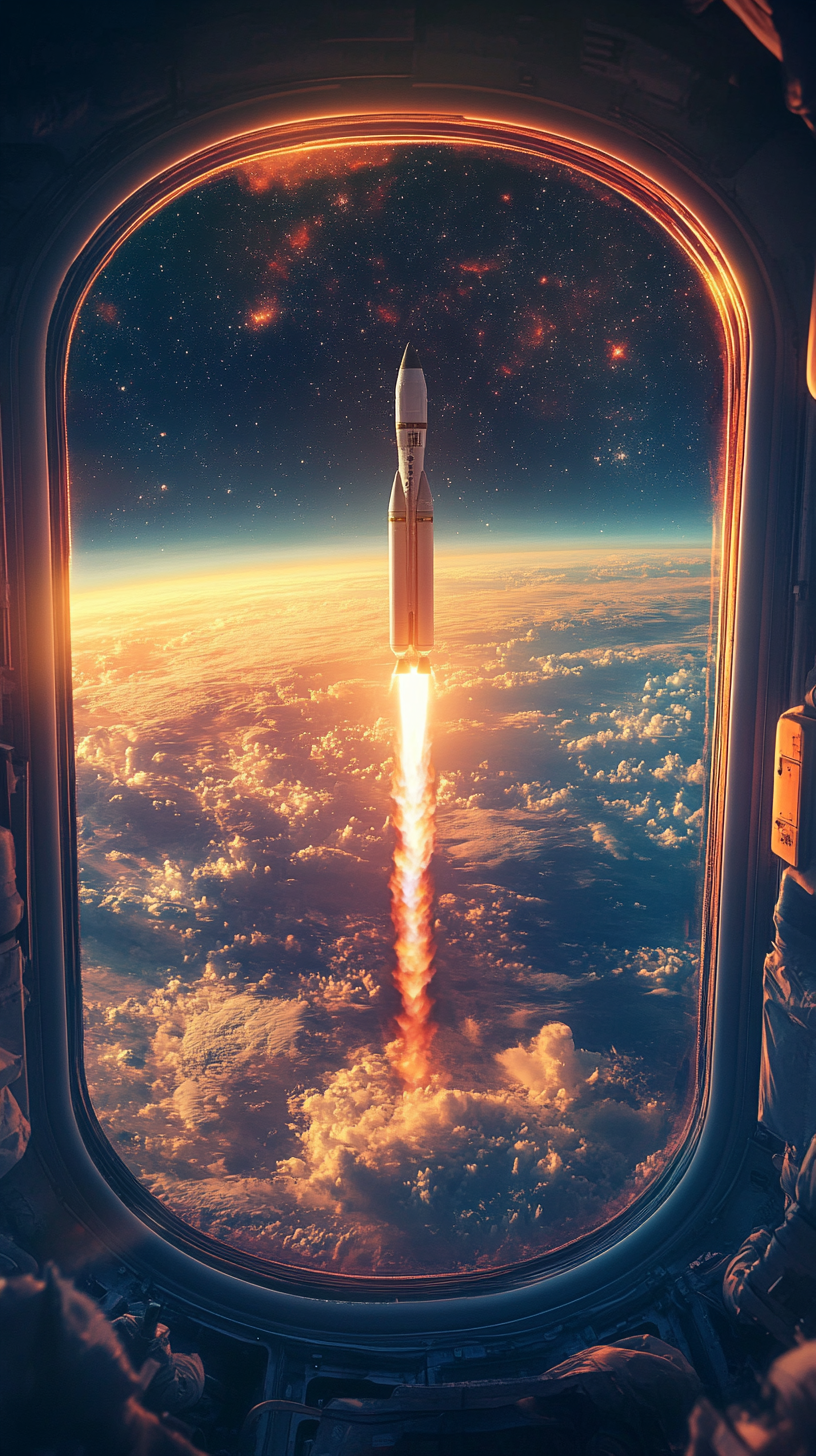 Rakete über den Wolken 2 | LED Bild