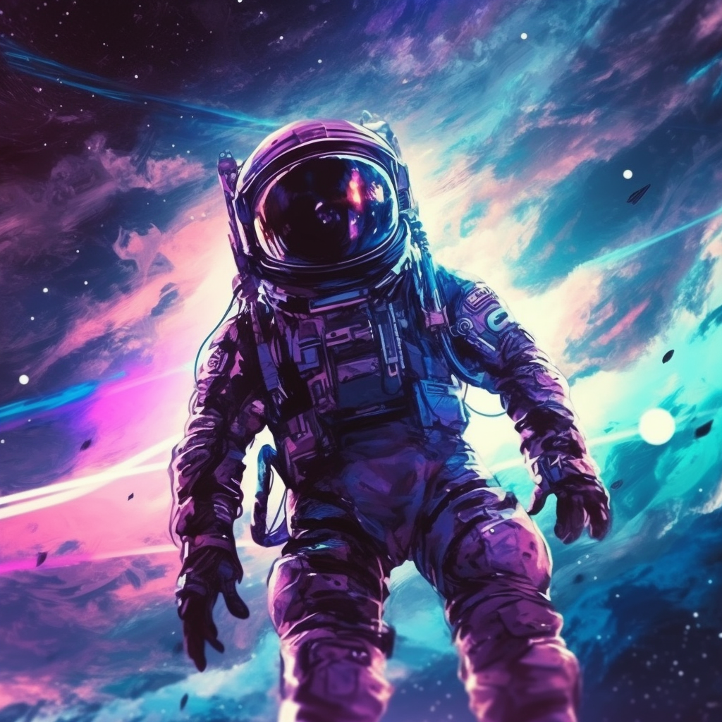 Astronaut Illustriert 2 | LED Bild