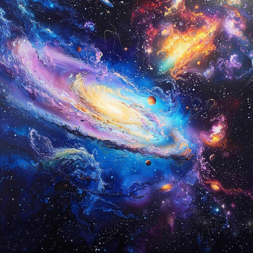 Galaxie Illustriert 2 | LED Bild