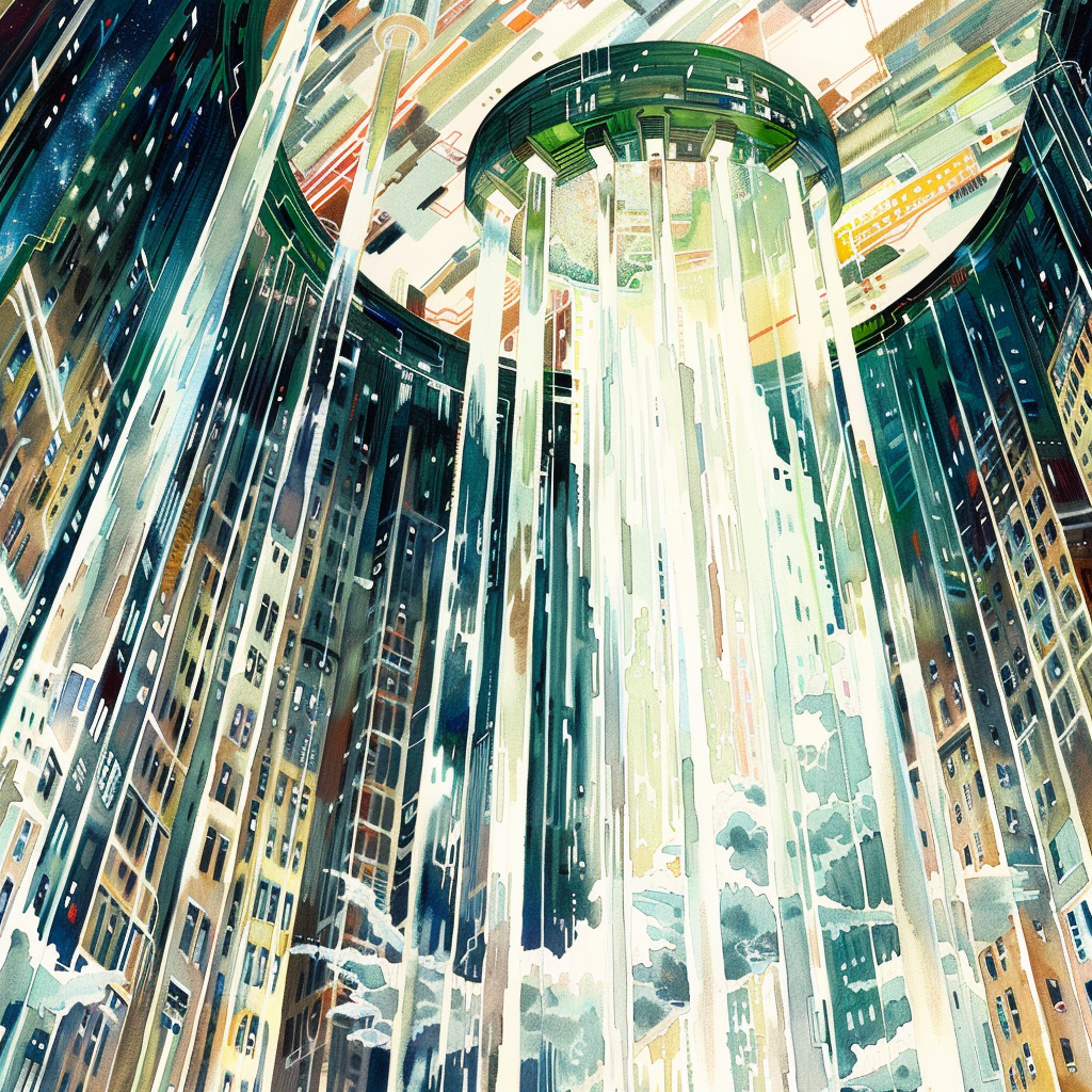 SCI-FI Stadt Illustriert | LED Bild