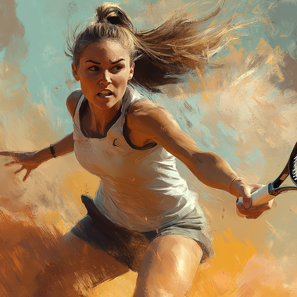 Tennis Spielerin Illustriert | LED Bild