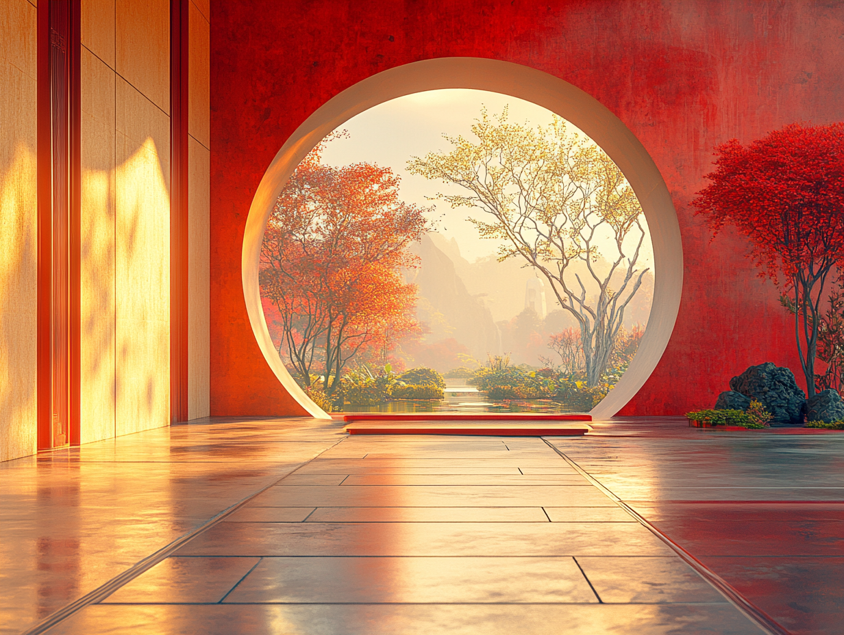 Roter Tempel 2 | LED Bild