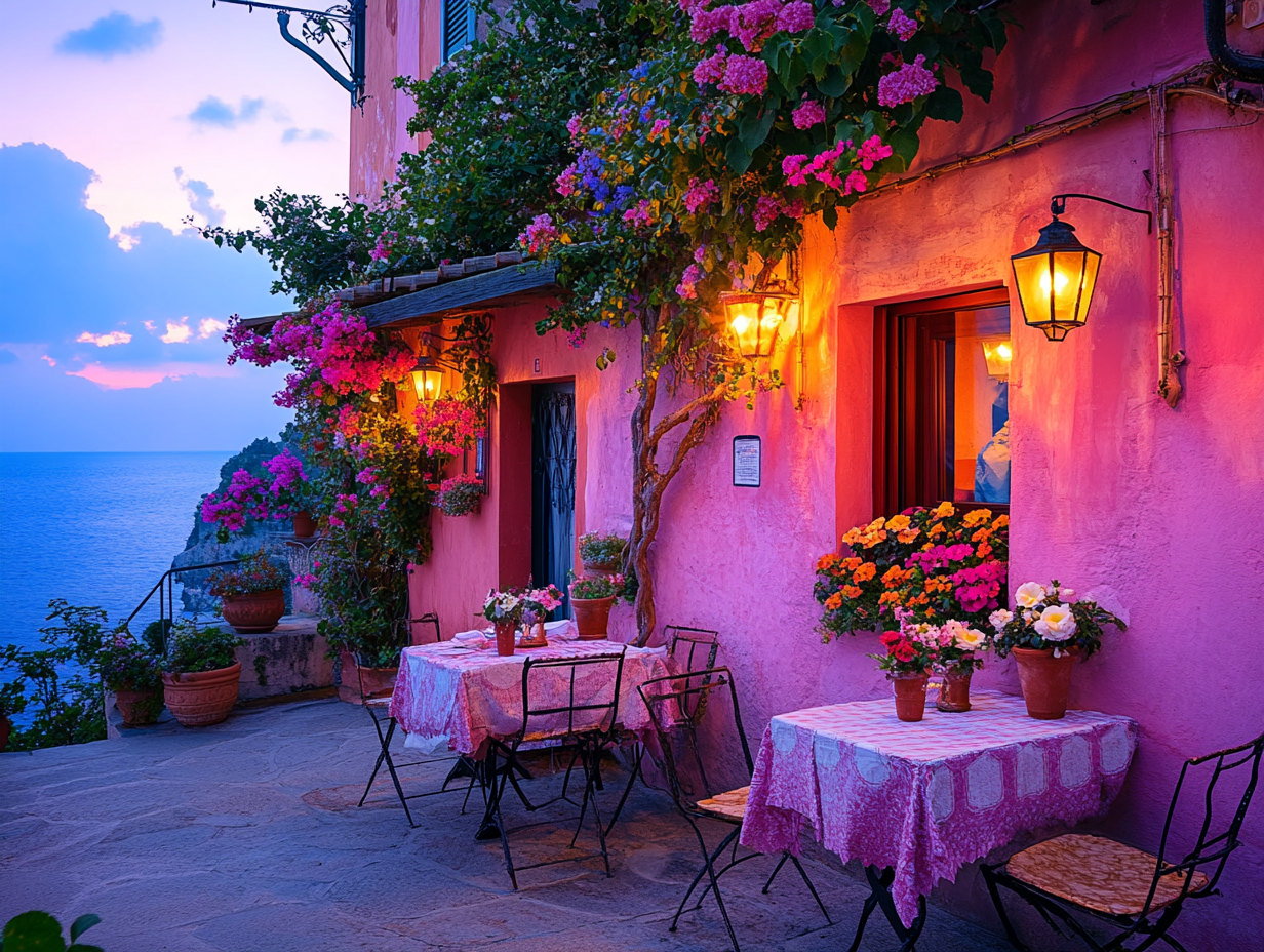 Idyllische Terrasse Meer 2 | LED Bild