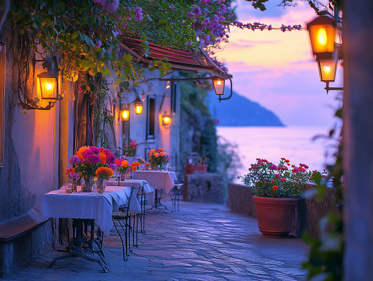 Idyllische Terrasse Meer 3 | LED Bild