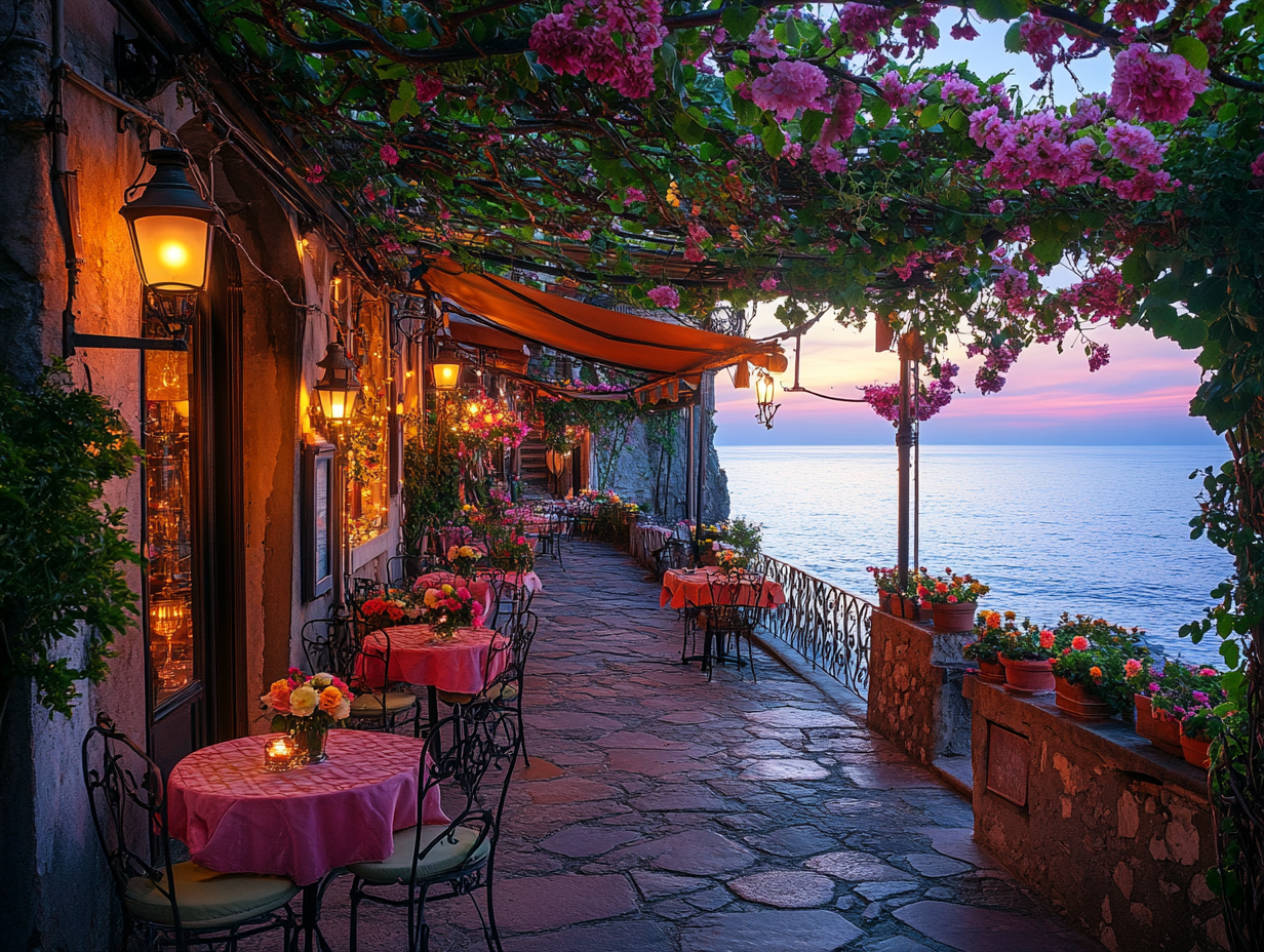 Idyllische Terrasse Meer 4 | LED Bild