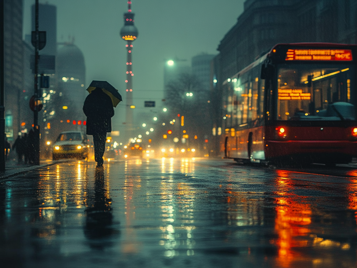 Großstadt bei Regen | LED Bild
