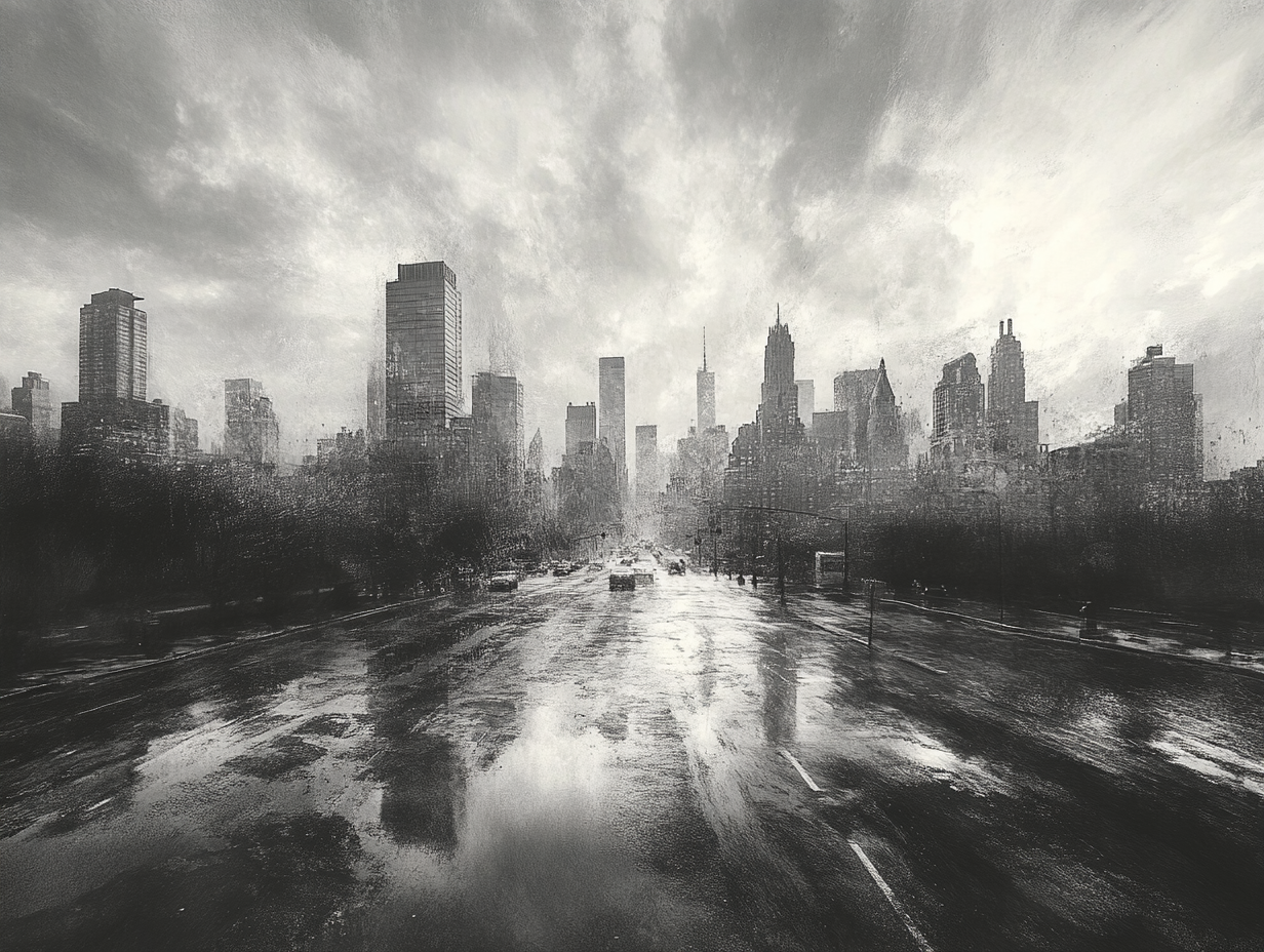 Düstere Skyline | LED Bild