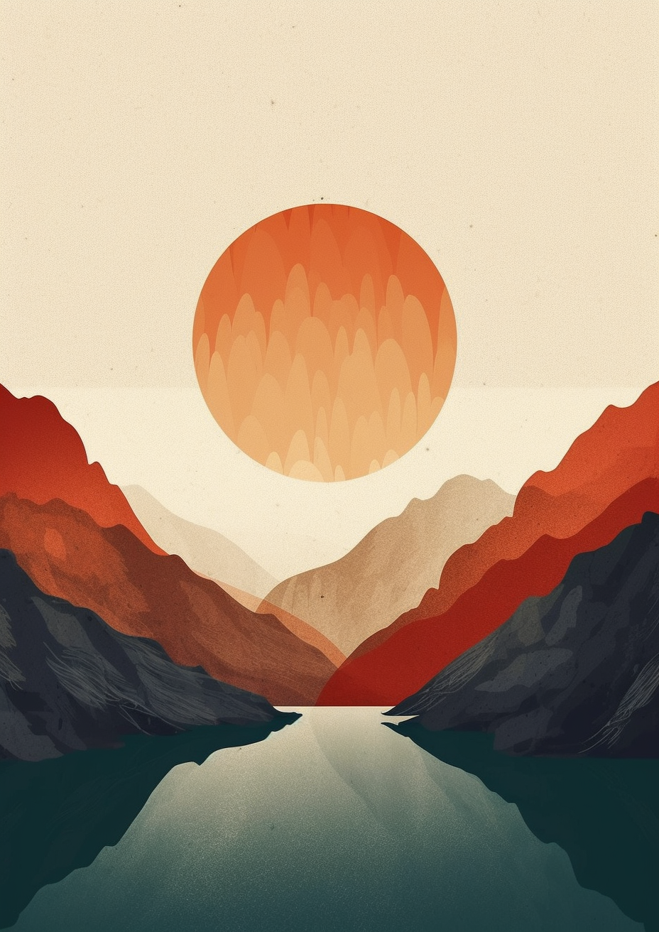 Abstrakter Sonnenaufgang 3 | LED Bild