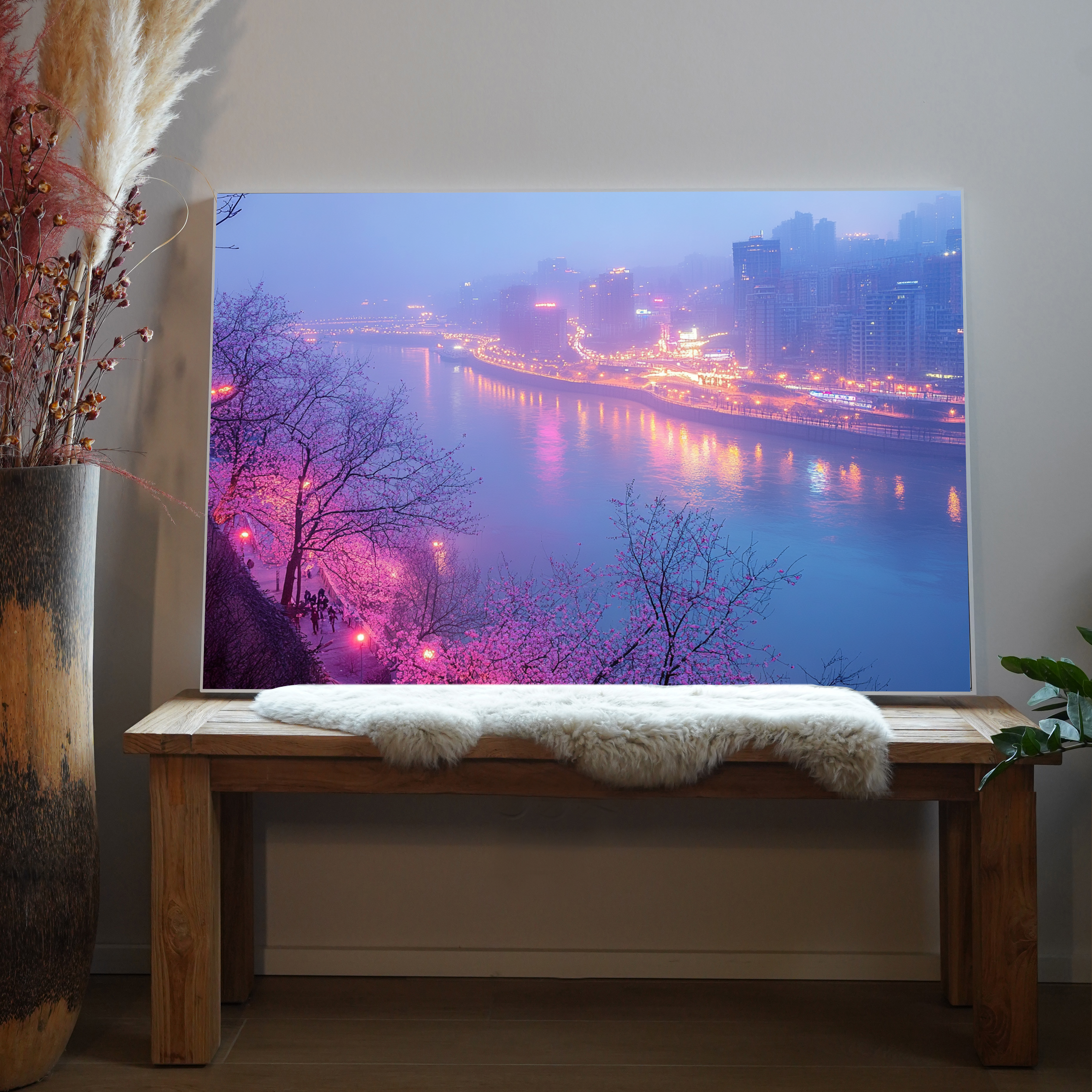 Asiatische Lichter Skyline 1 | LED Bild
