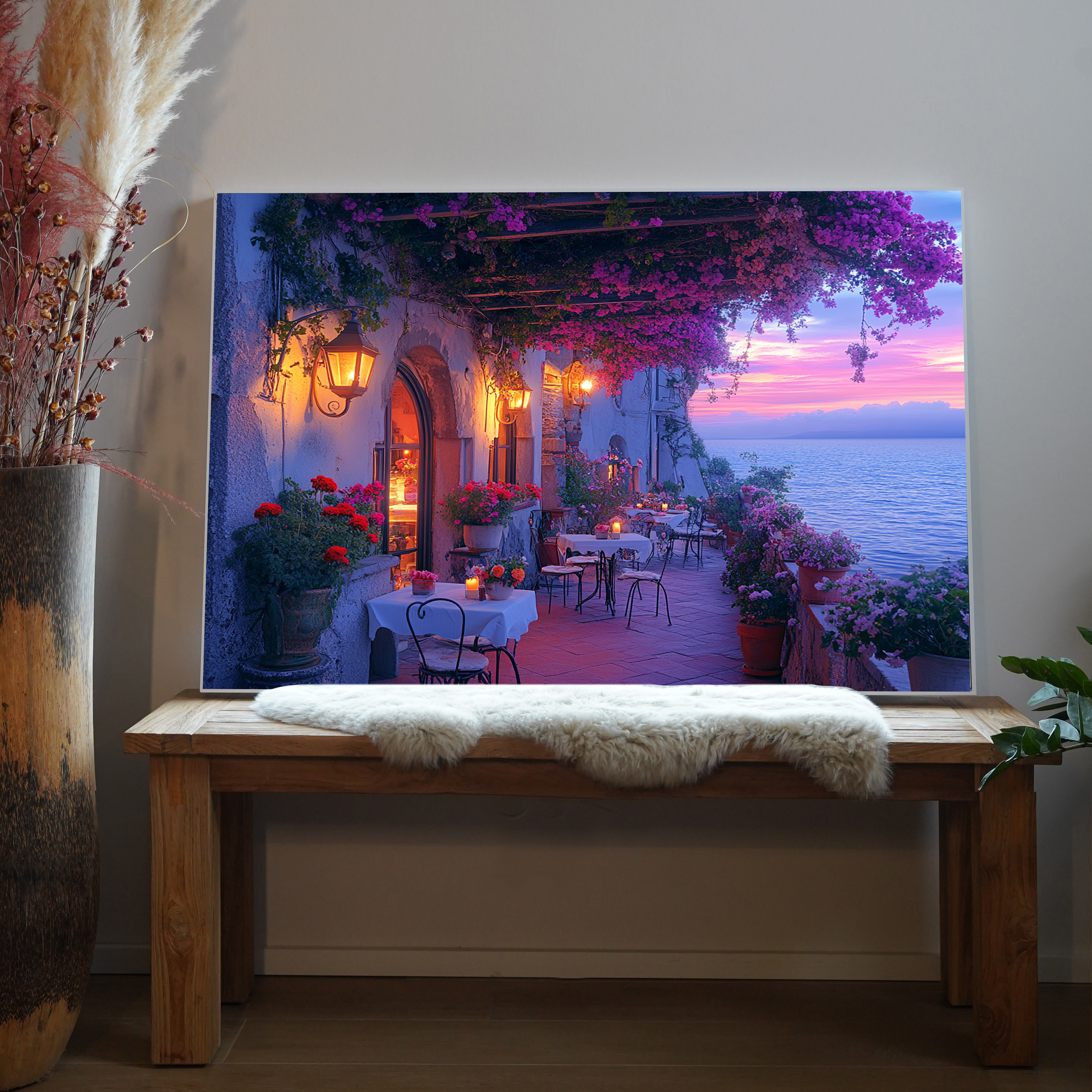 Idyllische Terrasse Meer 1 | LED Bild