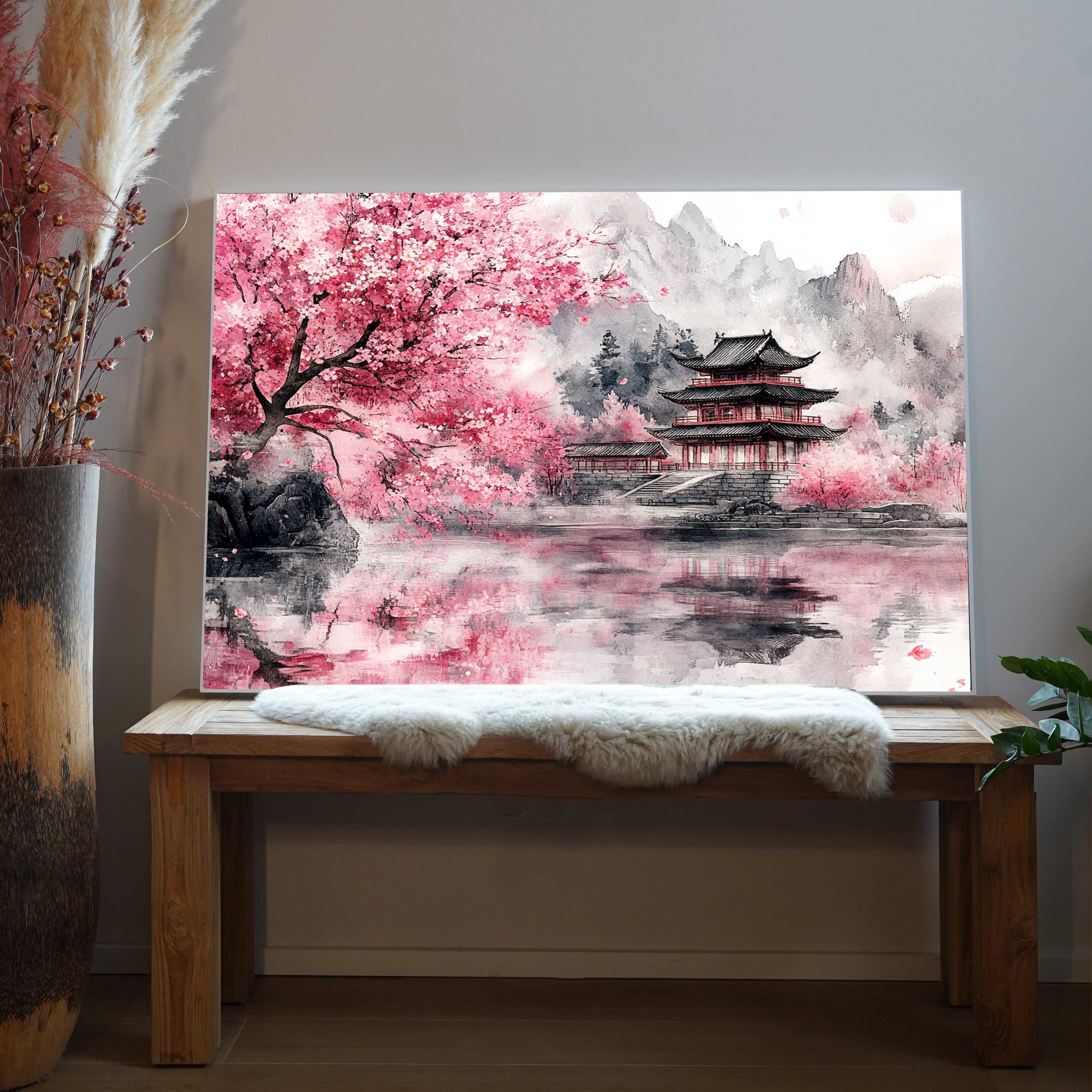 Asiatischer Tempel Illustration 1 | LED Bild