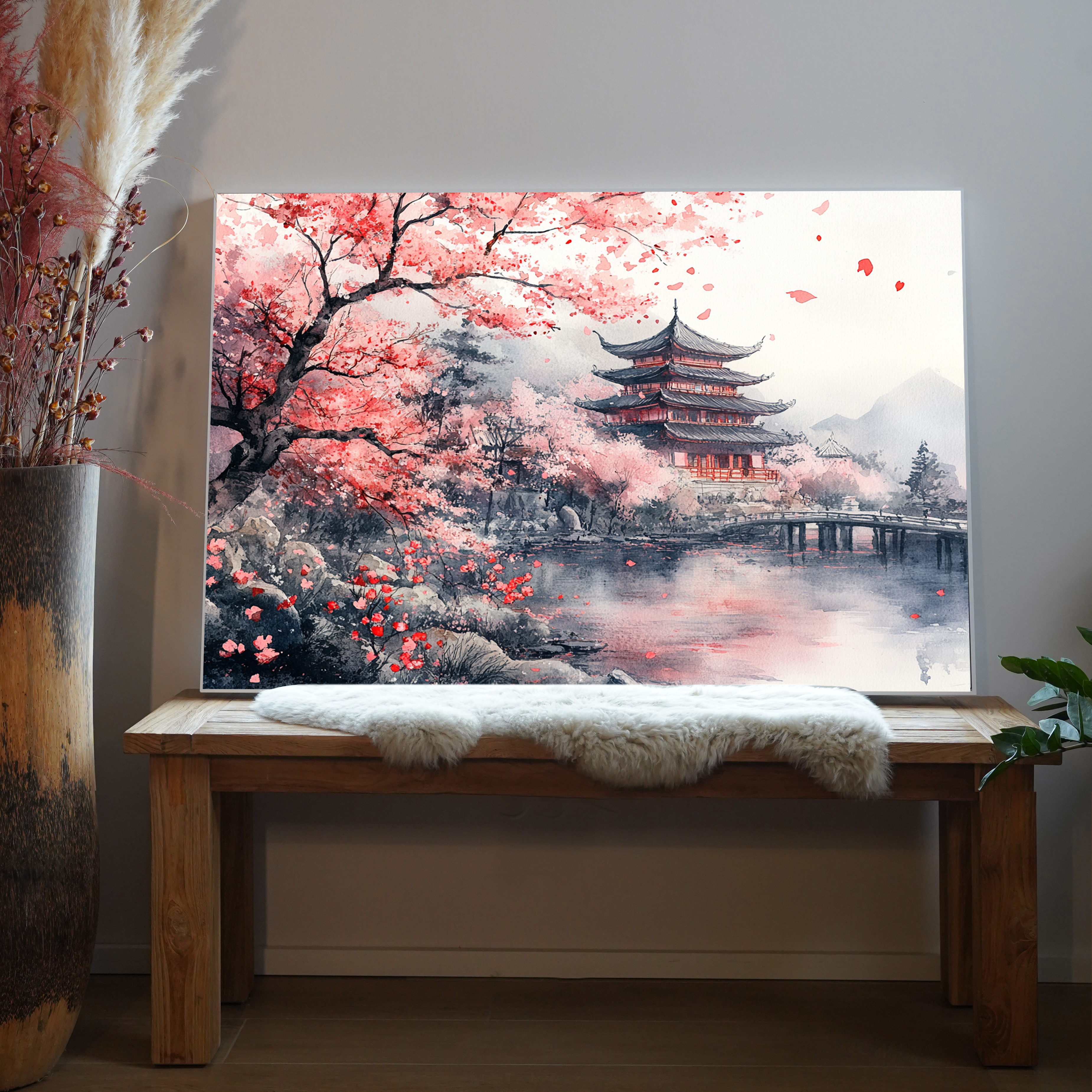 Asiatischer Tempel Illustration 4 | LED Bild