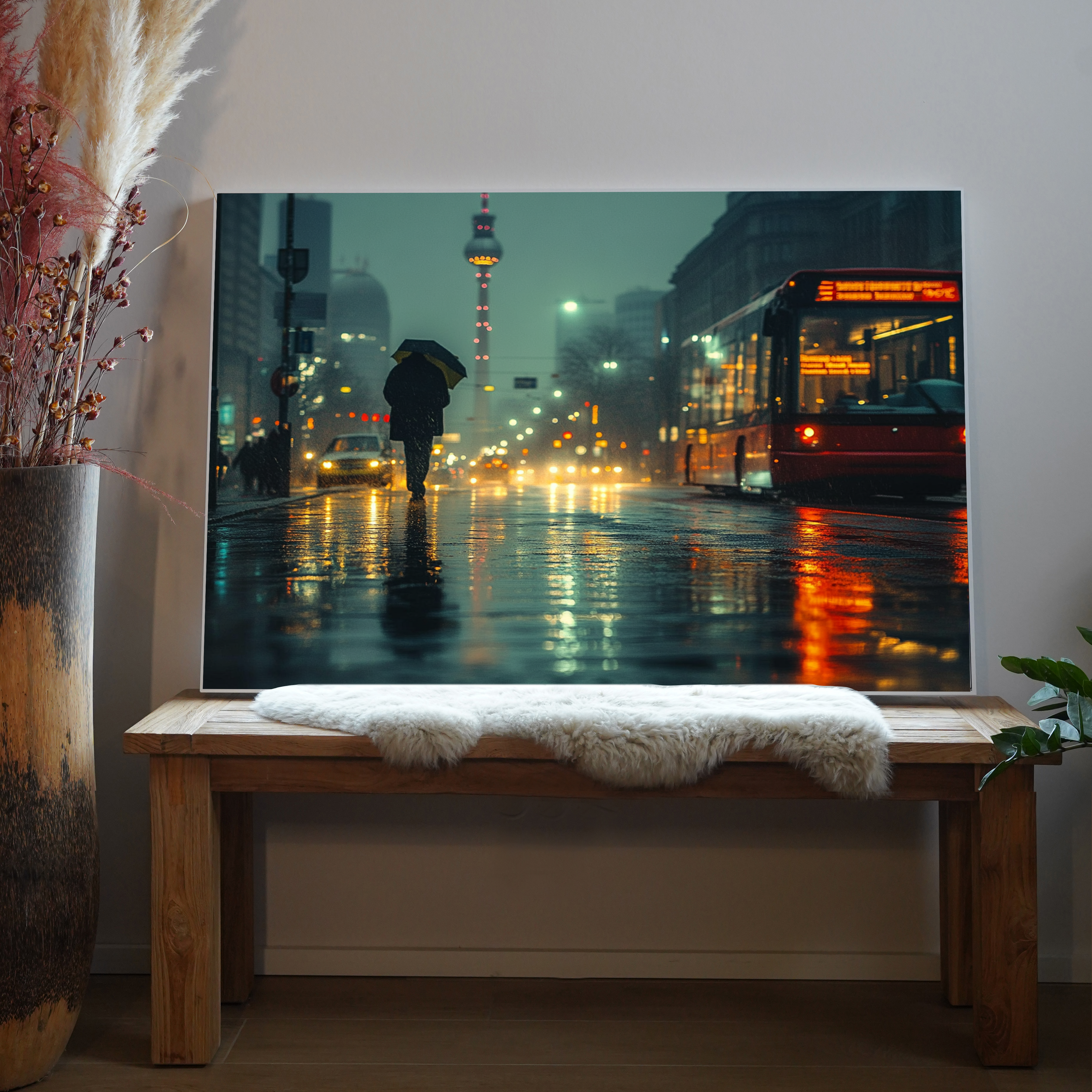 Großstadt bei Regen | LED Bild