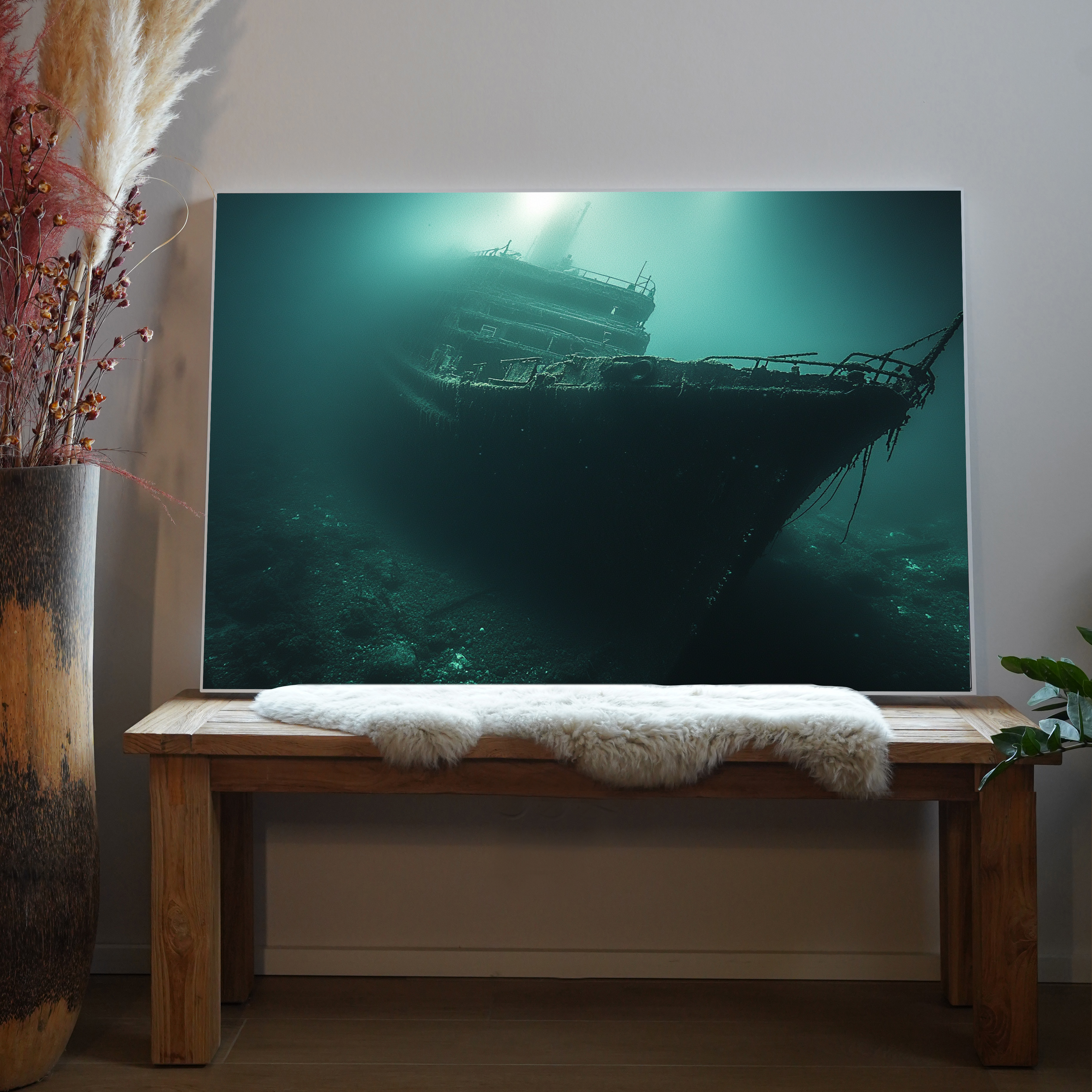 Schiffswrack am Meer 1 | LED Bild