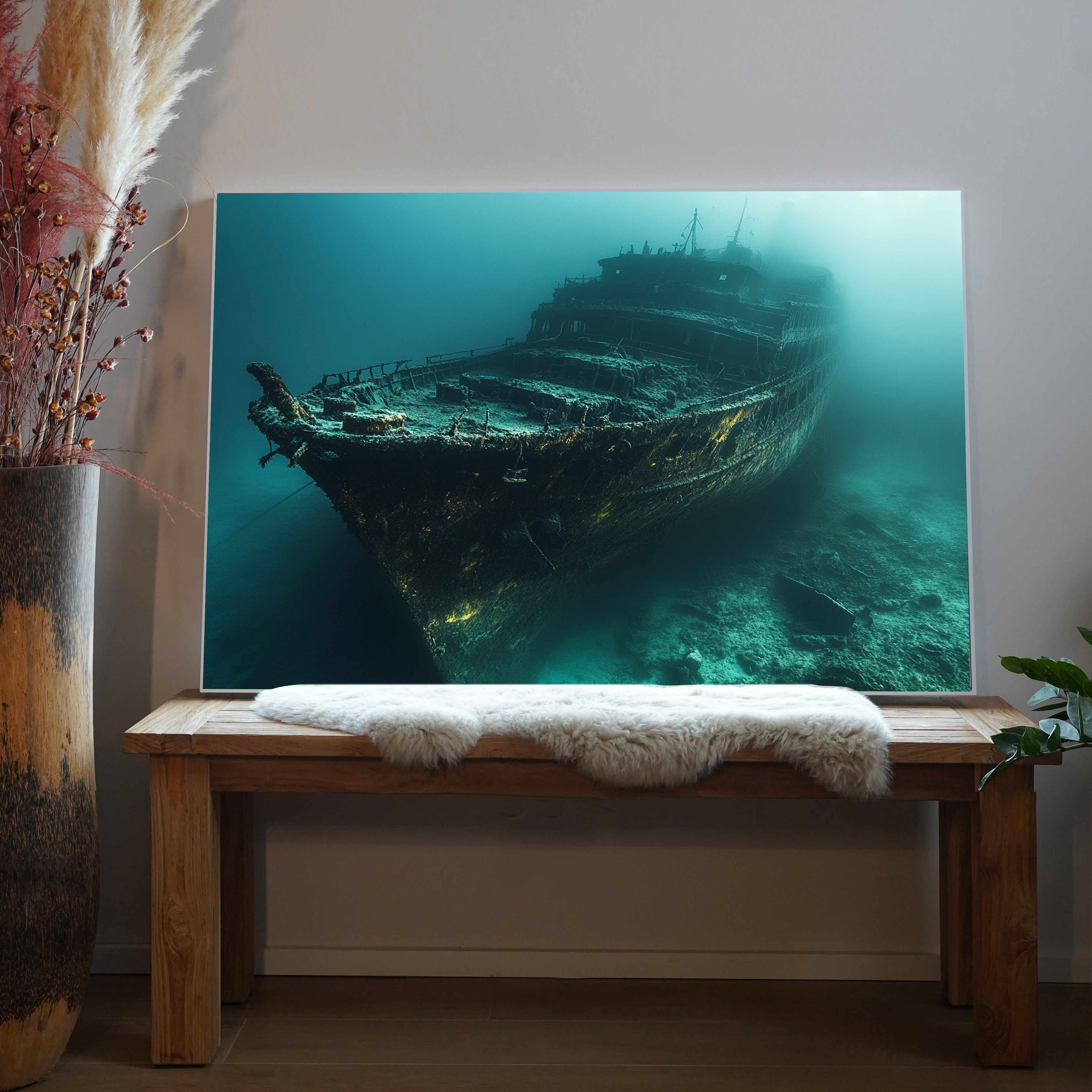 Schiffswrack am Meer 2 | LED Bild