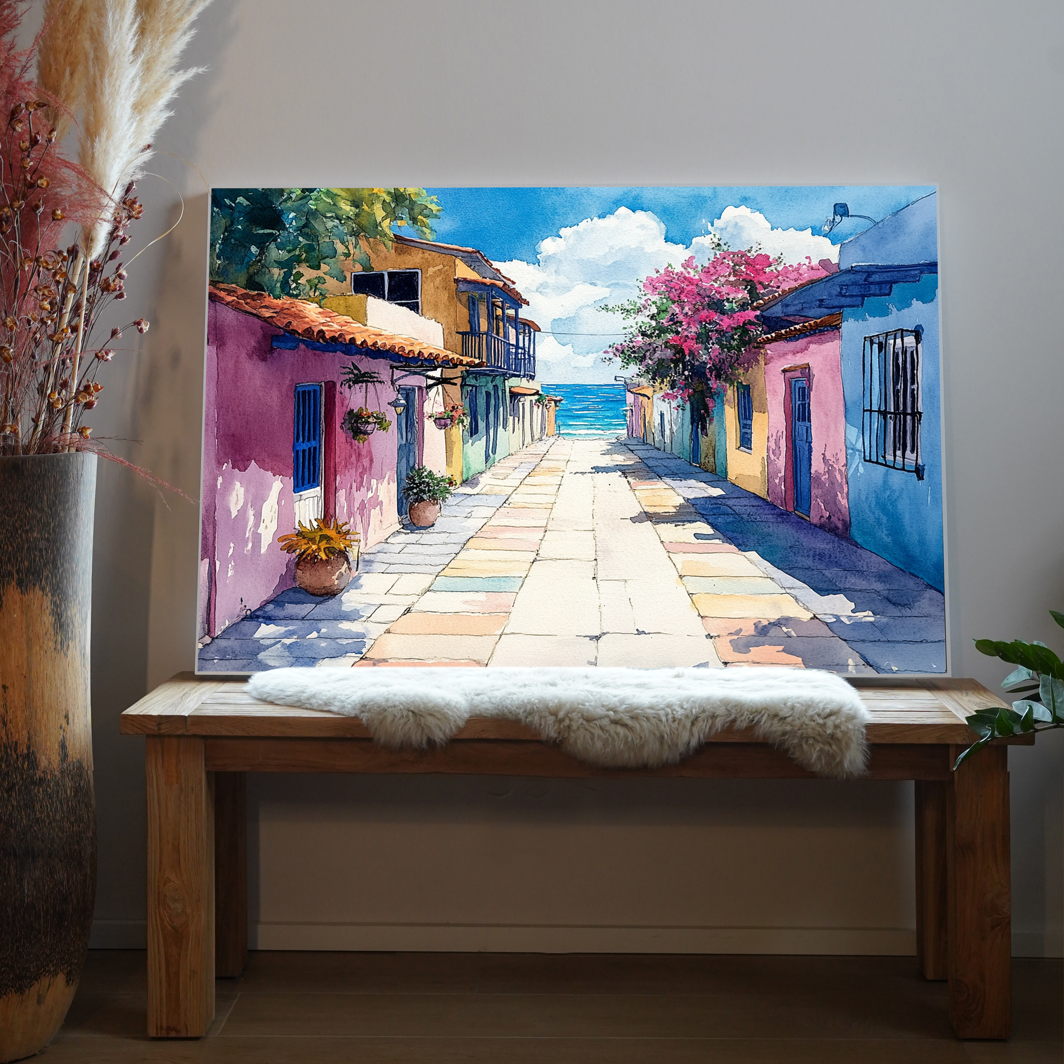 Bunte Gasse Illustration | LED Bild