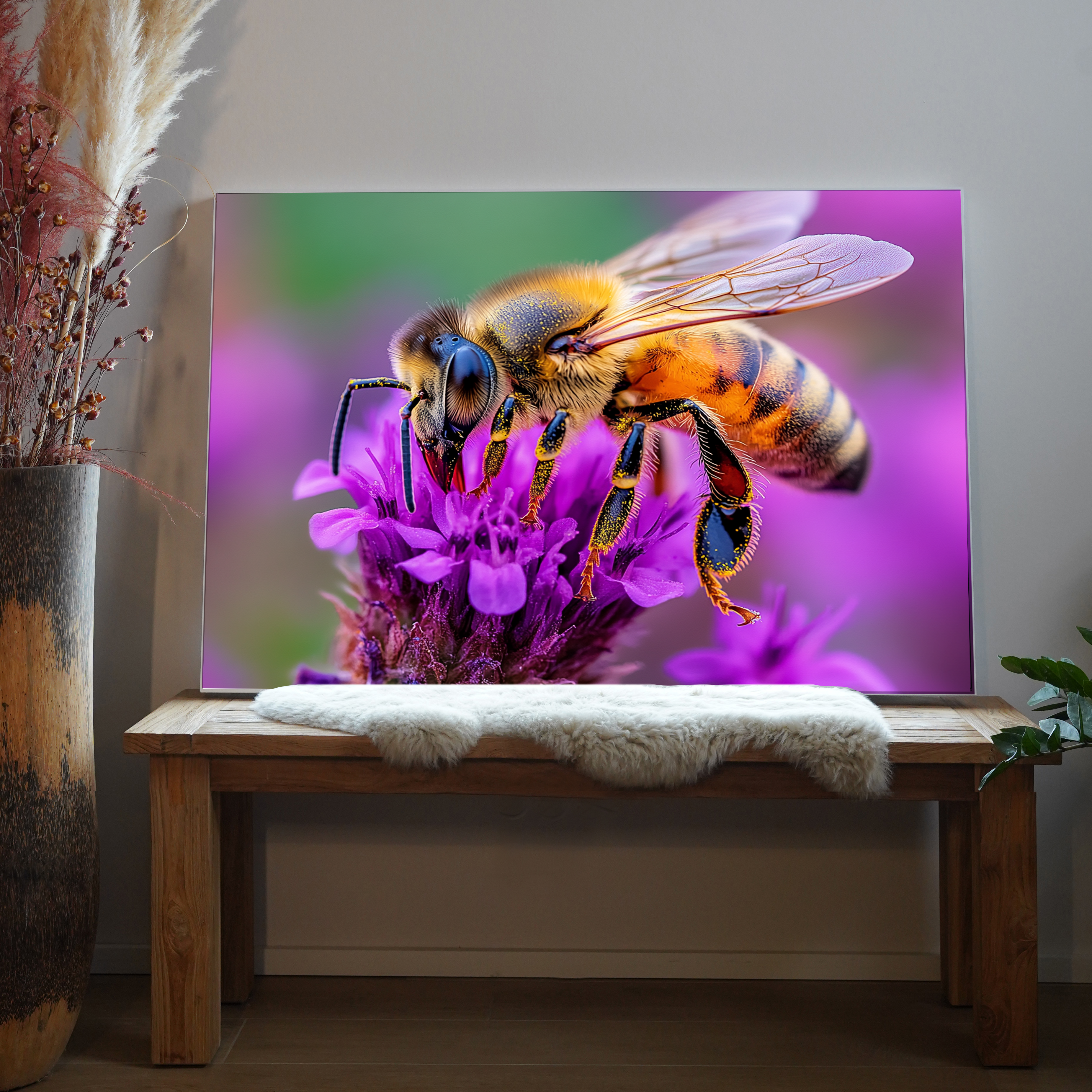 Biene auf Blüte 2 | LED Bild