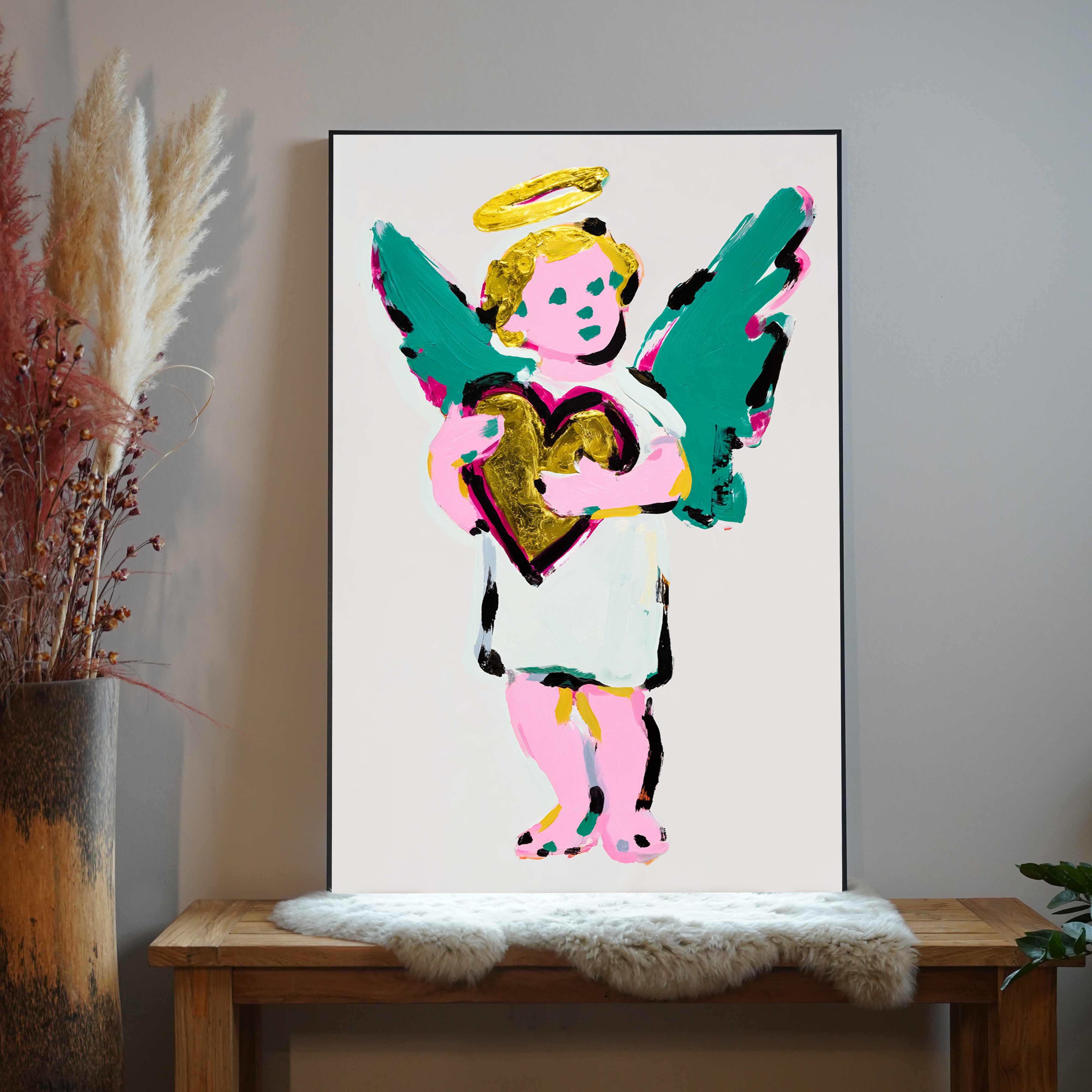 Engel Abstrakt Bunt 3 | LED Bild