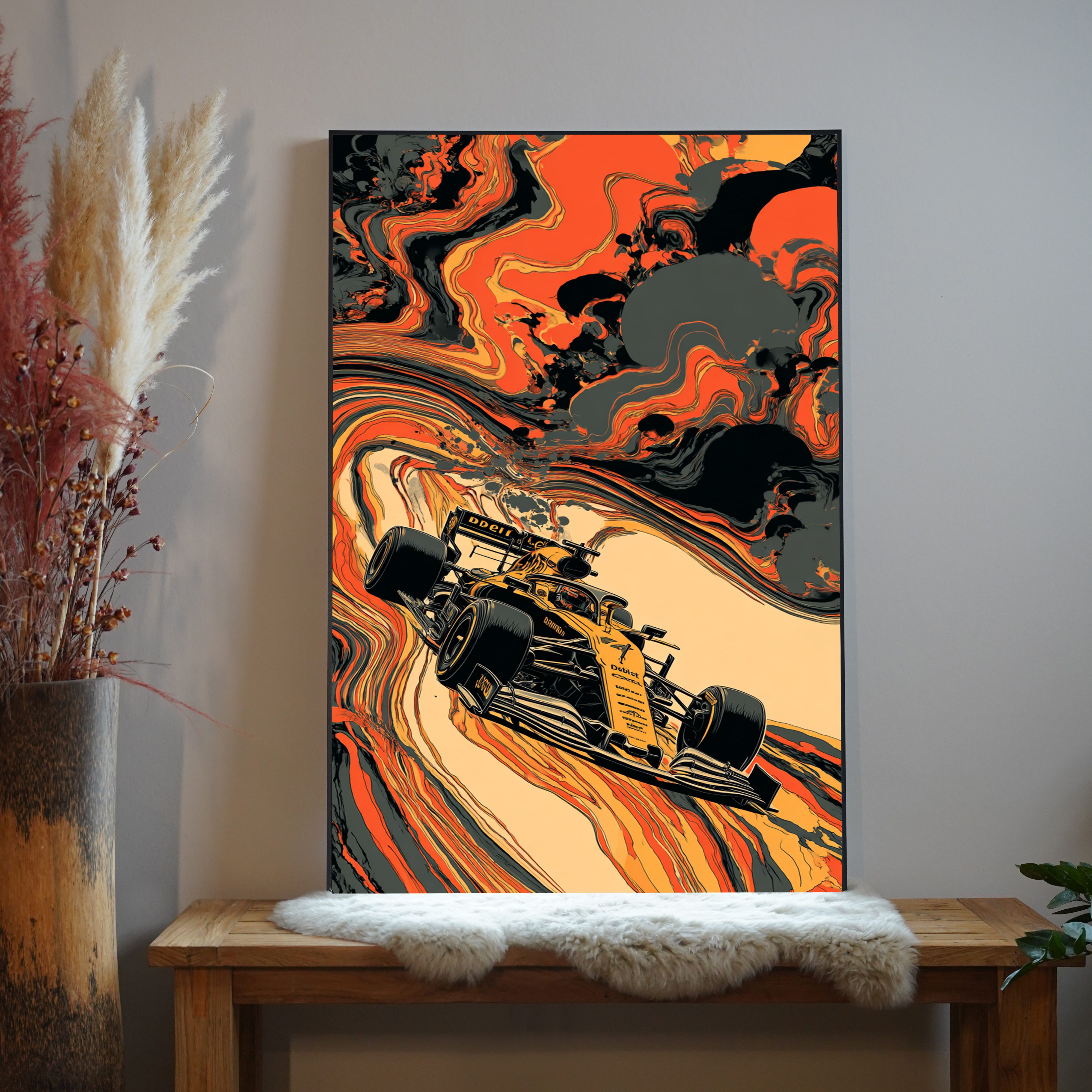 Rennwagen Orange Illustriert 2 | LED Bild