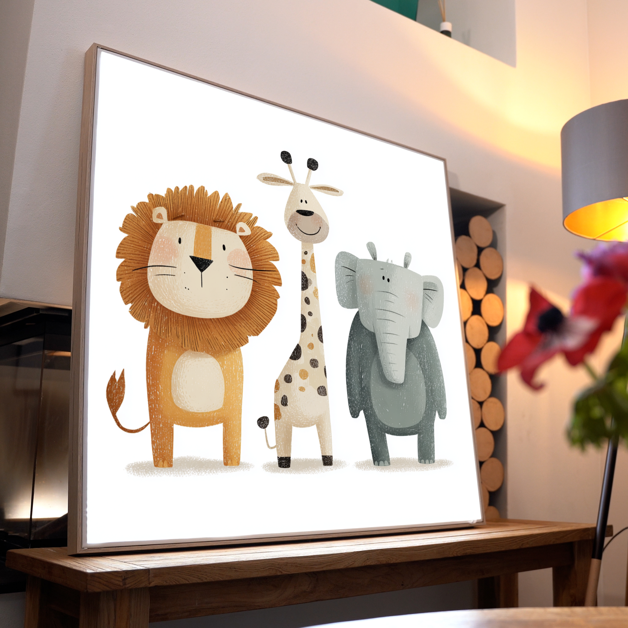 Malerei Afrikanische Tiere 3 | LED Bild