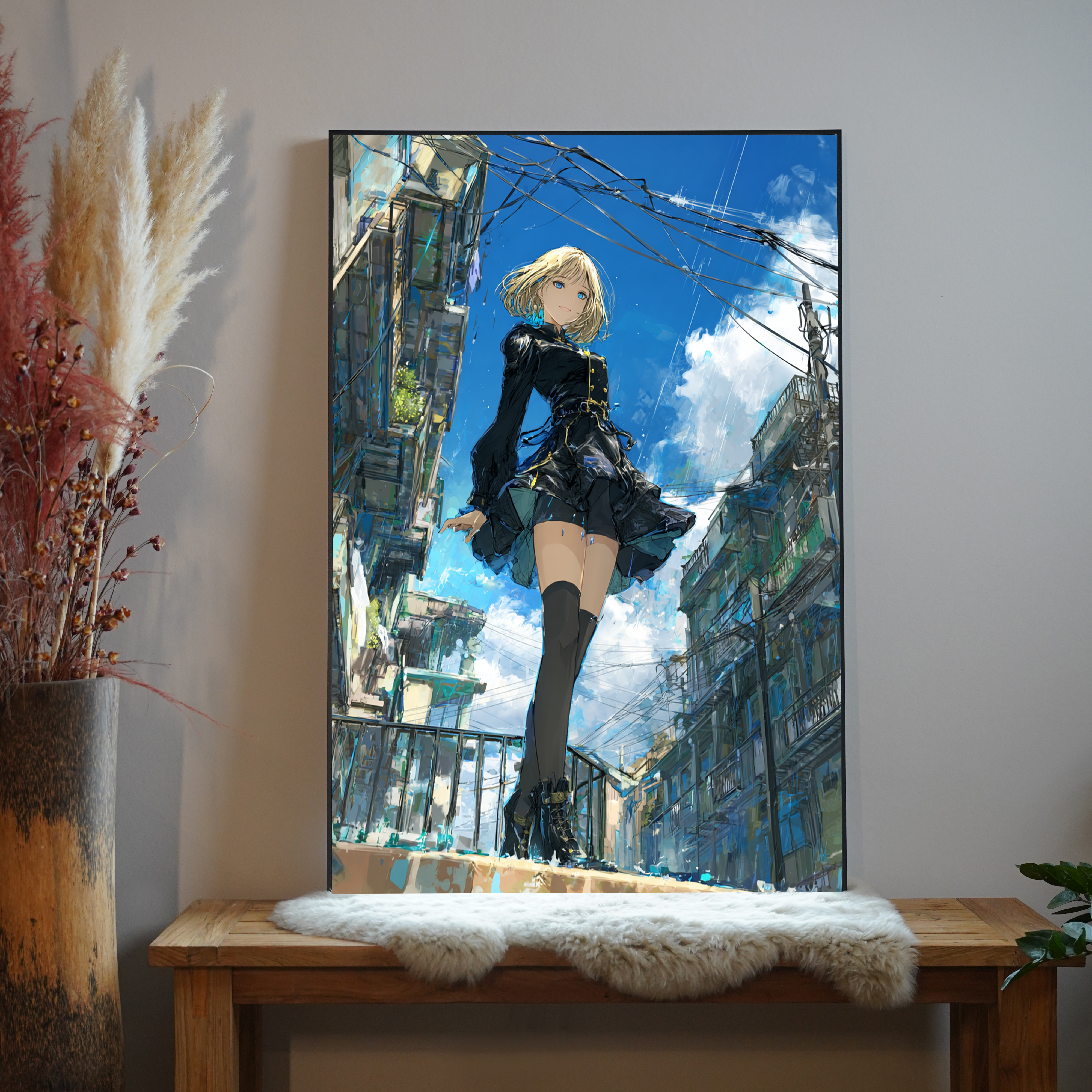 Anime Frau Kleid 4 | LED Bild